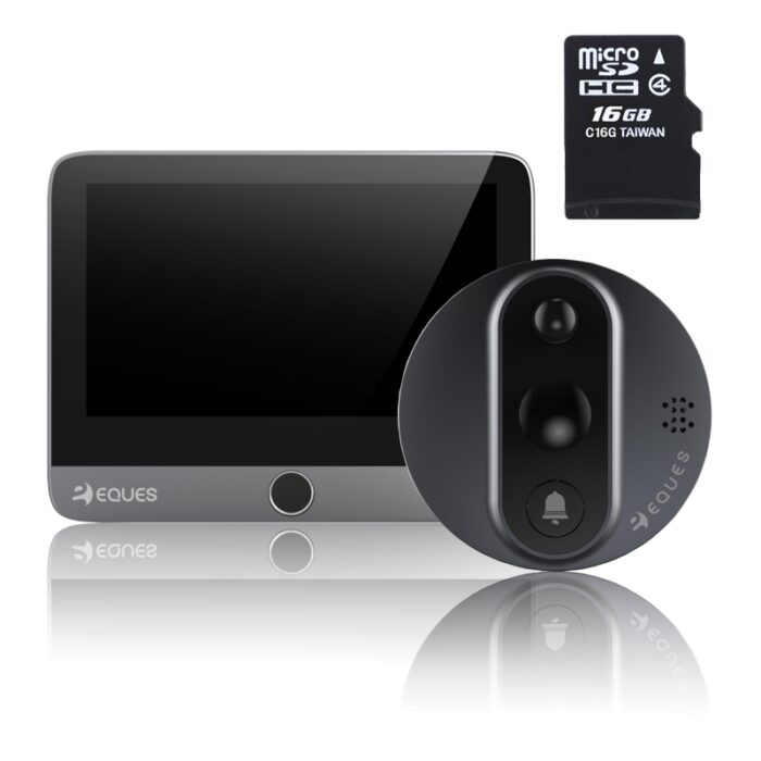 Elektronické digitálne dverové Wi-Fi kukátko Eques MINI 3S + 16 GB microSD karta ZADARMO